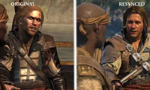 Porównanie grafiki "Original" i "Resynced" z gry. Zobacz, co to remaster i jak poprawia detale postaci.